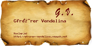 Gfrörer Vendelina névjegykártya